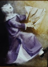 Al paso de la prensa. &Oacute;leo sobre tablex 40x30